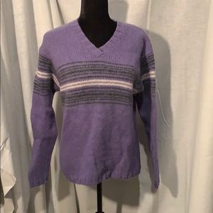 Periwinkle wool V-neck sweater